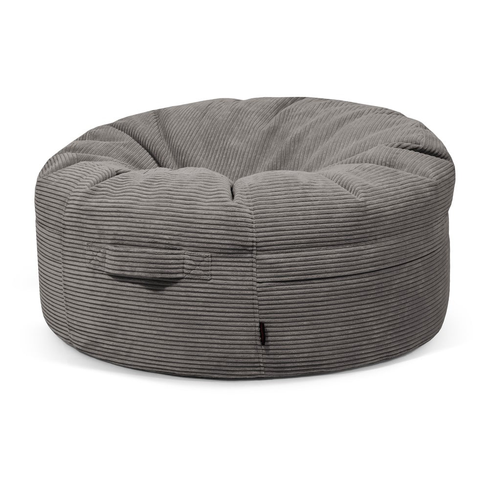 Sötétszürke kordbársony babzsákfotel Roll 105 – SLOWDOWN