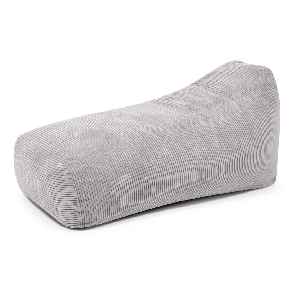 Világosszürke kordbársony babzsákfotel Snug Long 140 – SLOWDOWN