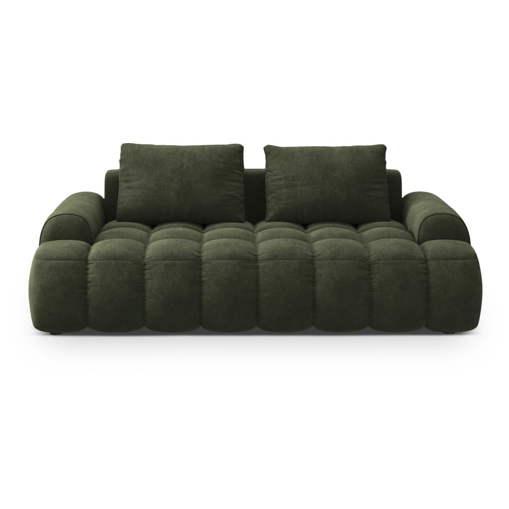 Zöld bársony kanapé 200 cm Linz – Cosmopolitan Design
