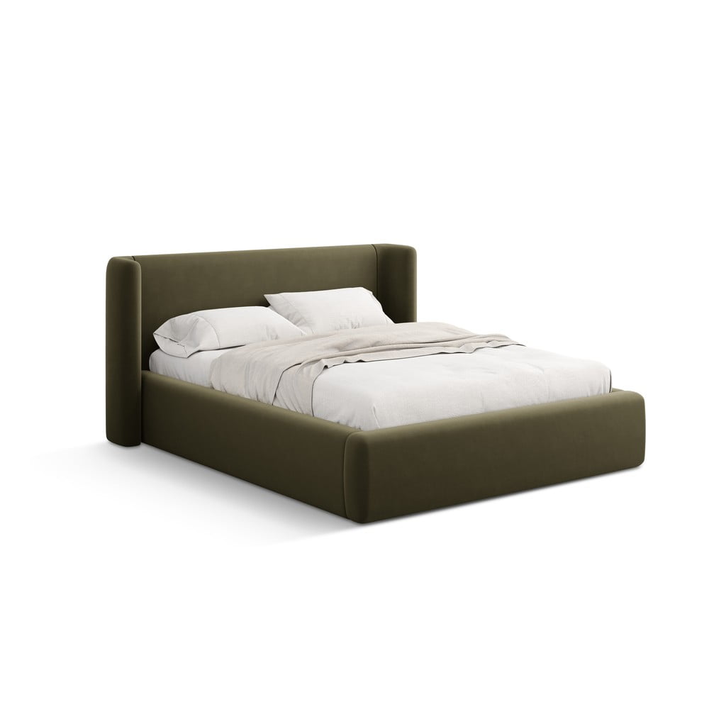 Zöld kárpitozott ágyneműtartós franciaágy ágyráccsal 160x200 cm Jason – Windsor & Co Sofas