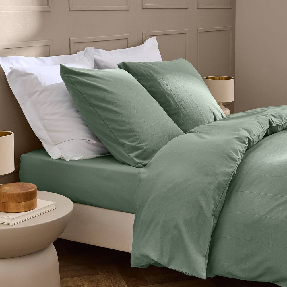 Zöld lepedő 160x200 cm Linella – douceur d'intérieur