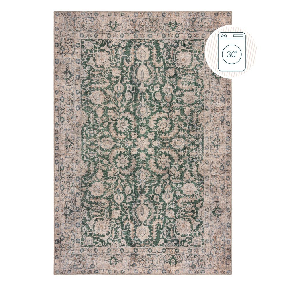 Zöld mosható szőnyeg 190x290 cm Beau Floral – Flair Rugs