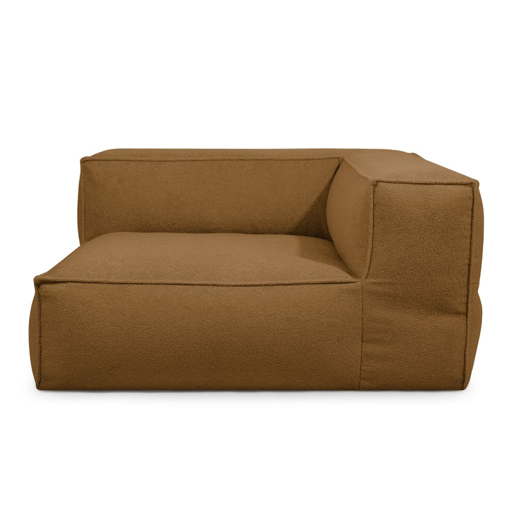 Barna buklé babzsákfotel Mass Corner 150 Right – SLOWDOWN