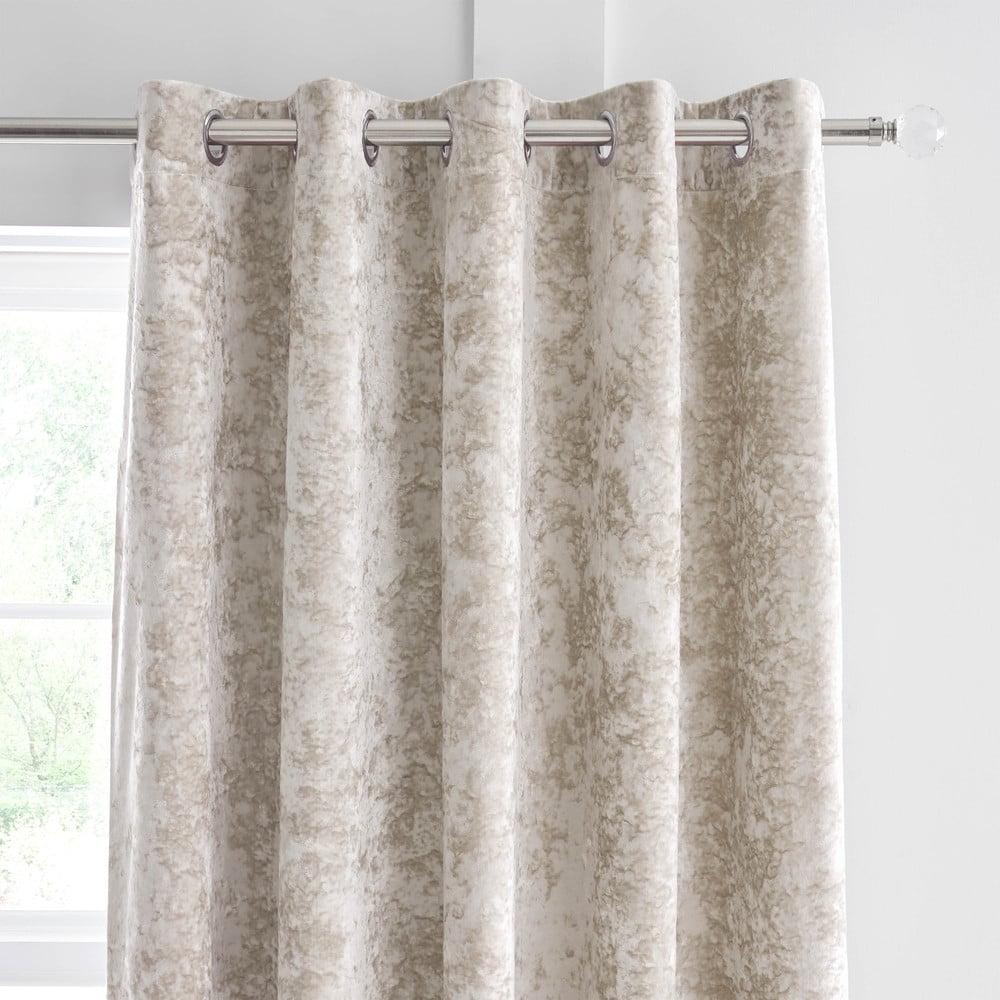 Bézs bársony függöny szett 2 db-os 229x229 cm Crushed Velvet – Catherine Lansfield