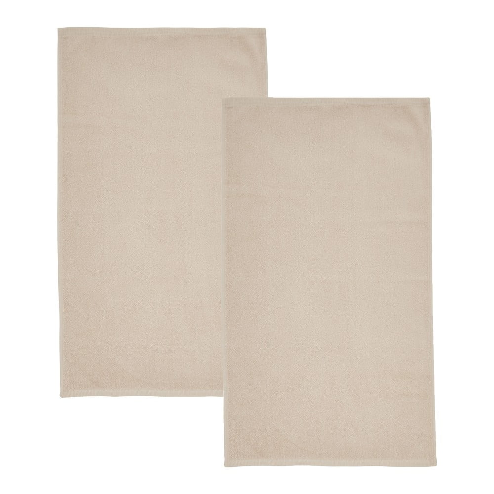 Bézs gyorsan száradó-frottír pamut fürdőlepedő szett 2 db-os 90x140 cm Quick Dry – Catherine Lansfield