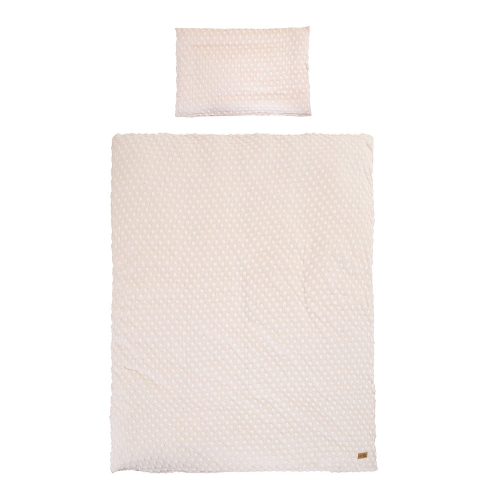 Bézs pamutkeverék gyerek ágyneműhuzat babaágyhoz 100x135 cm Frosty Almond – Roba