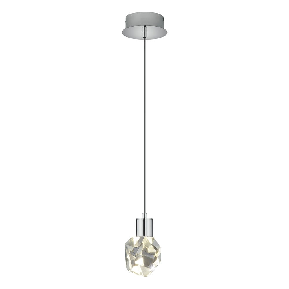 Ezüstszínű LED függőlámpa üveg búrával ø 13 cm Verano – Trio Select