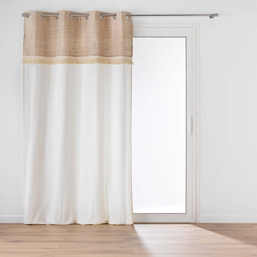 Fehér-barna jutakeverék függöny 140x240 cm Cirrus – douceur d'intérieur