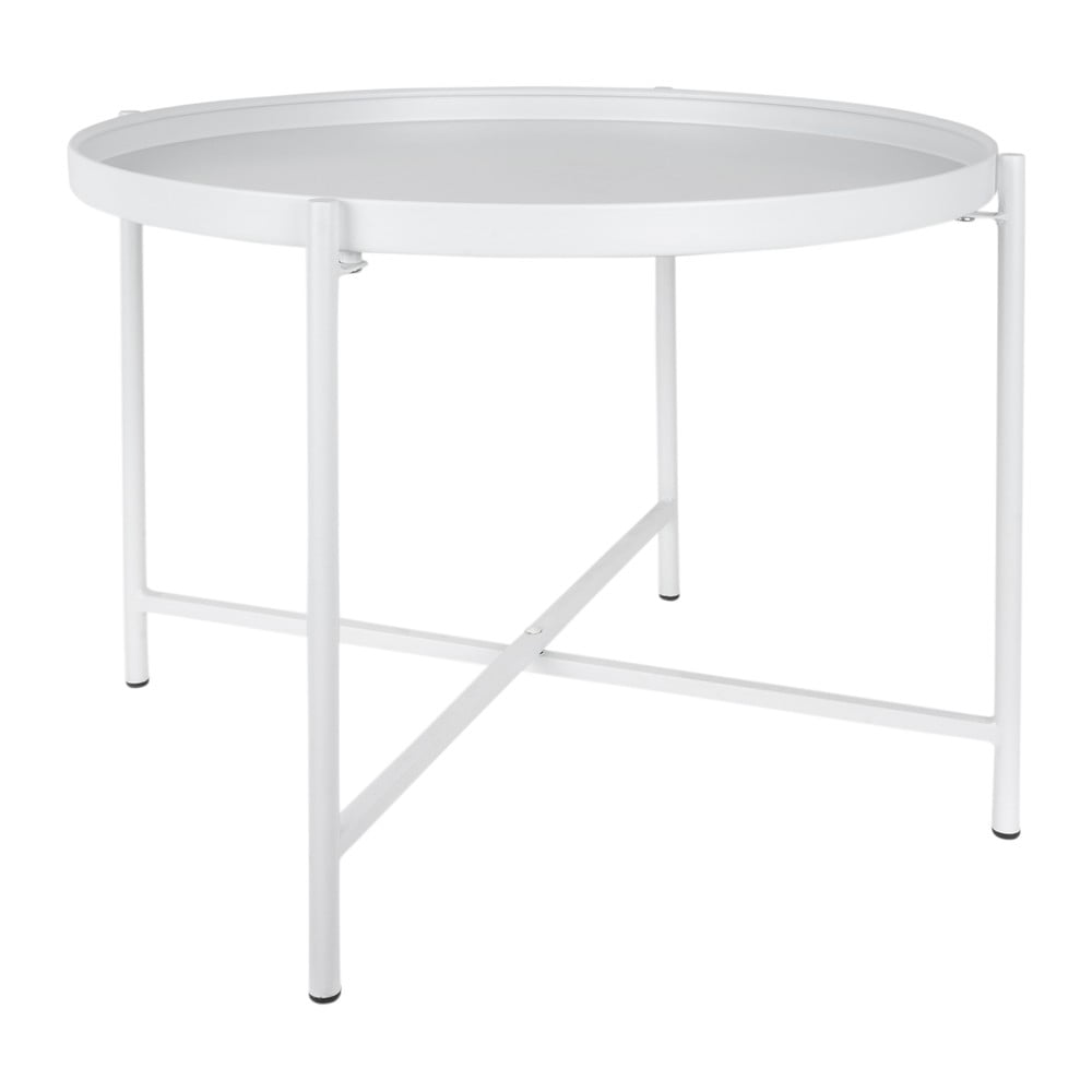 Fehér fém kerek dohányzóasztal ø 50 cm Meseta  – Leitmotiv