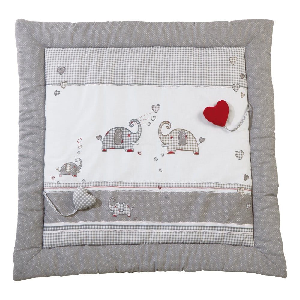 Fehér-szürke játszószőnyeg 100x100 cm Jumbo twins – Roba