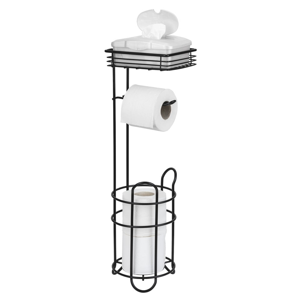 Fekete acél WC-papír tartó állvány – Wenko