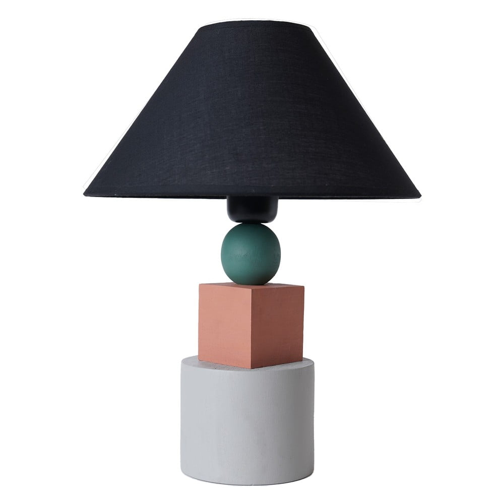 Fekete asztali lámpa fém búrával (magasság 40 cm) Rila – Opviq lights