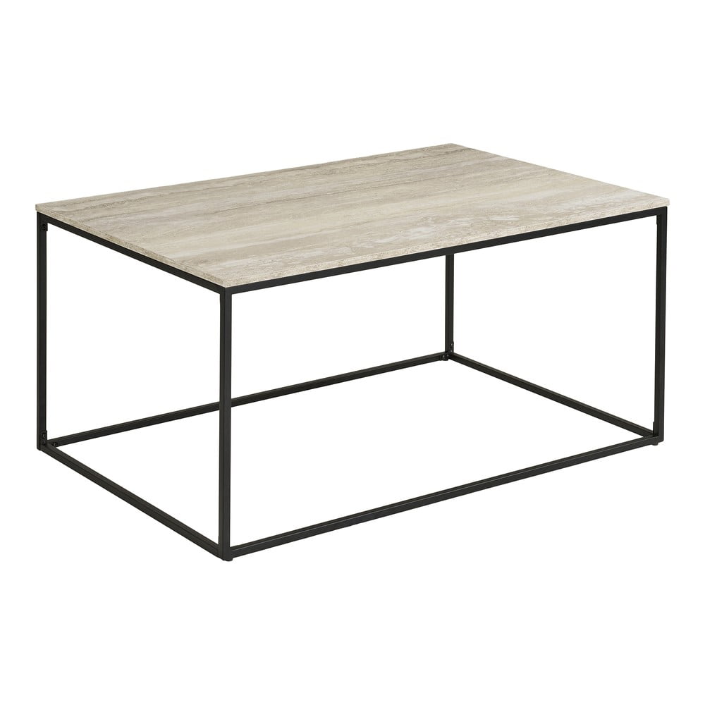 Fekete-bézs dohányzóasztal kő dekorral 60x90 cm Vita – House Nordic