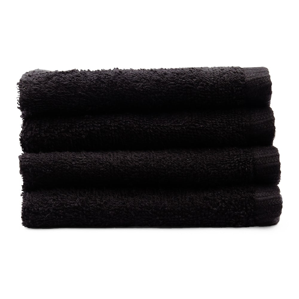 Fekete gyorsan száradó-frottír pamut törölköző szett 4 db-os 30x30 cm Quick Dry – Catherine Lansfield