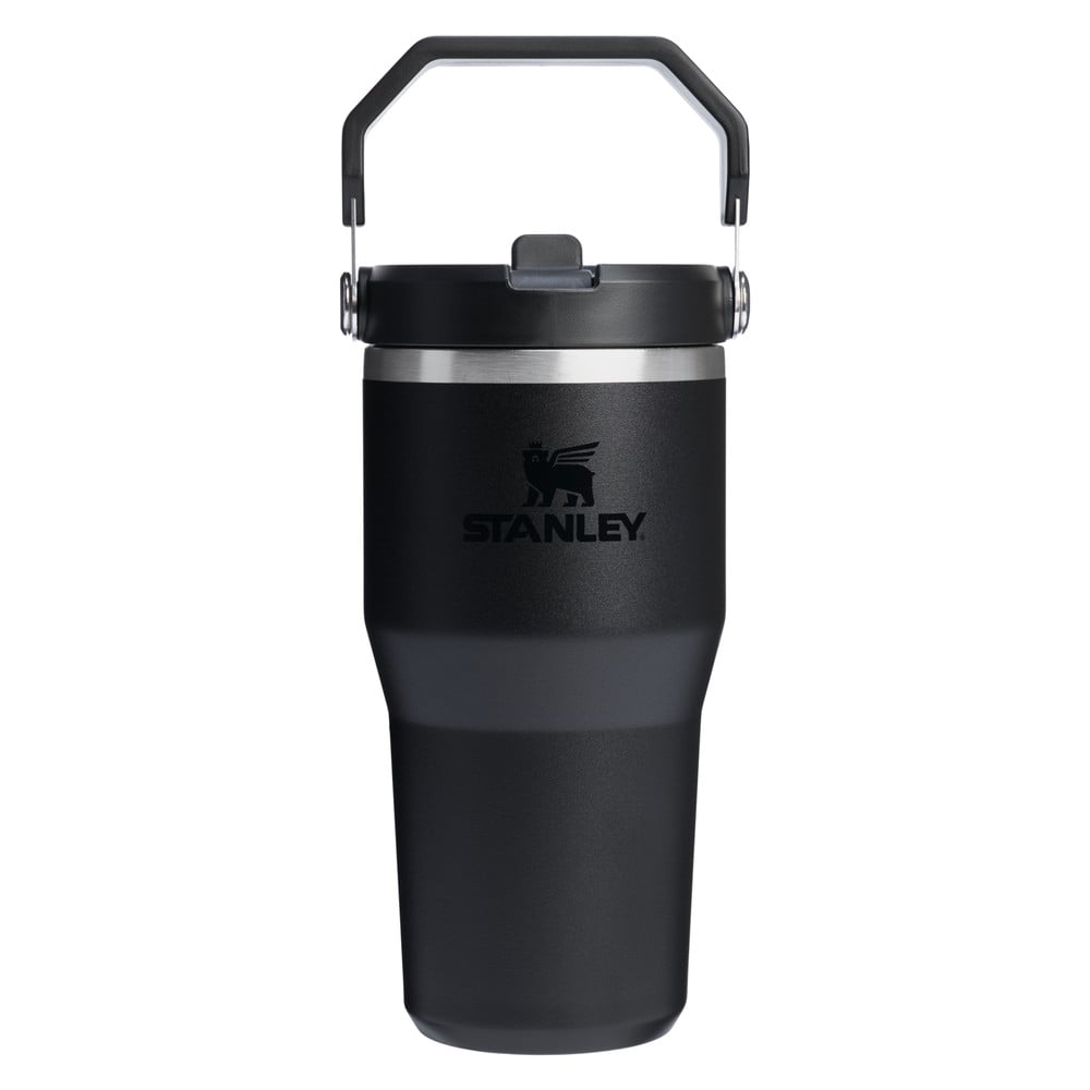 Fekete termosz 600 ml IceFlow Flip Straw 2.0 – Stanley