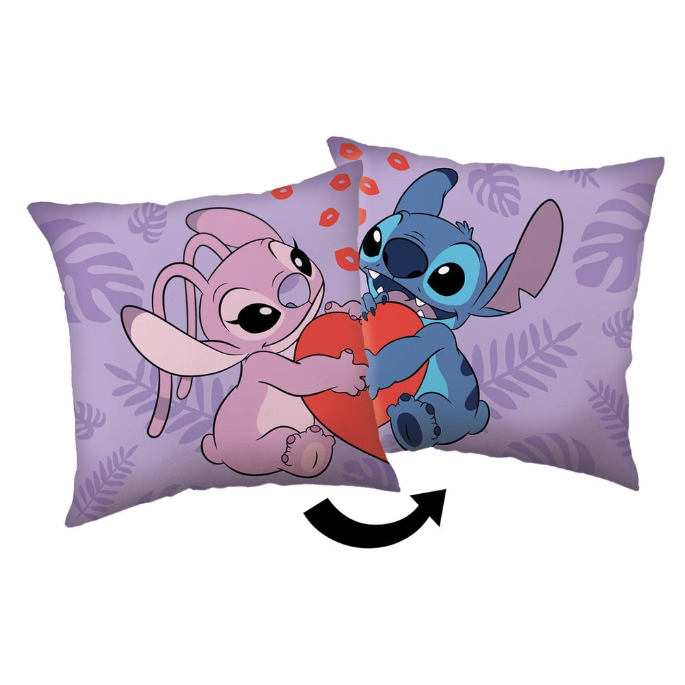 Fleece gyerek párna 40x40 cm Lilo and Stitch "Kiss" – Jerry Fabrics