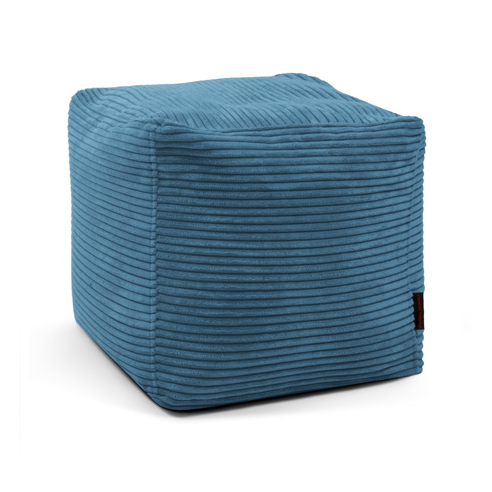 Kék kordbársony babzsákfotel Up! MooG – SLOWDOWN