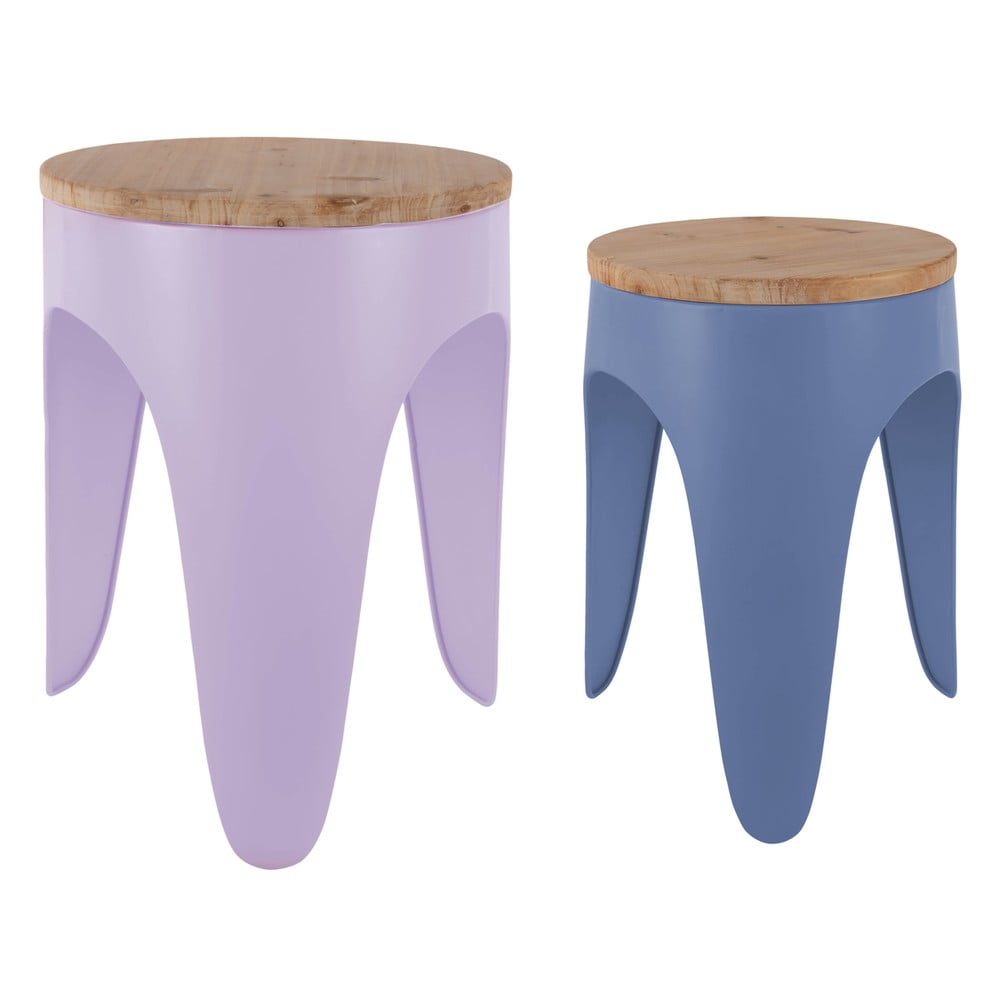 Kék-lila fém ülőke szett 2 db-os Double Funky – Leitmotiv