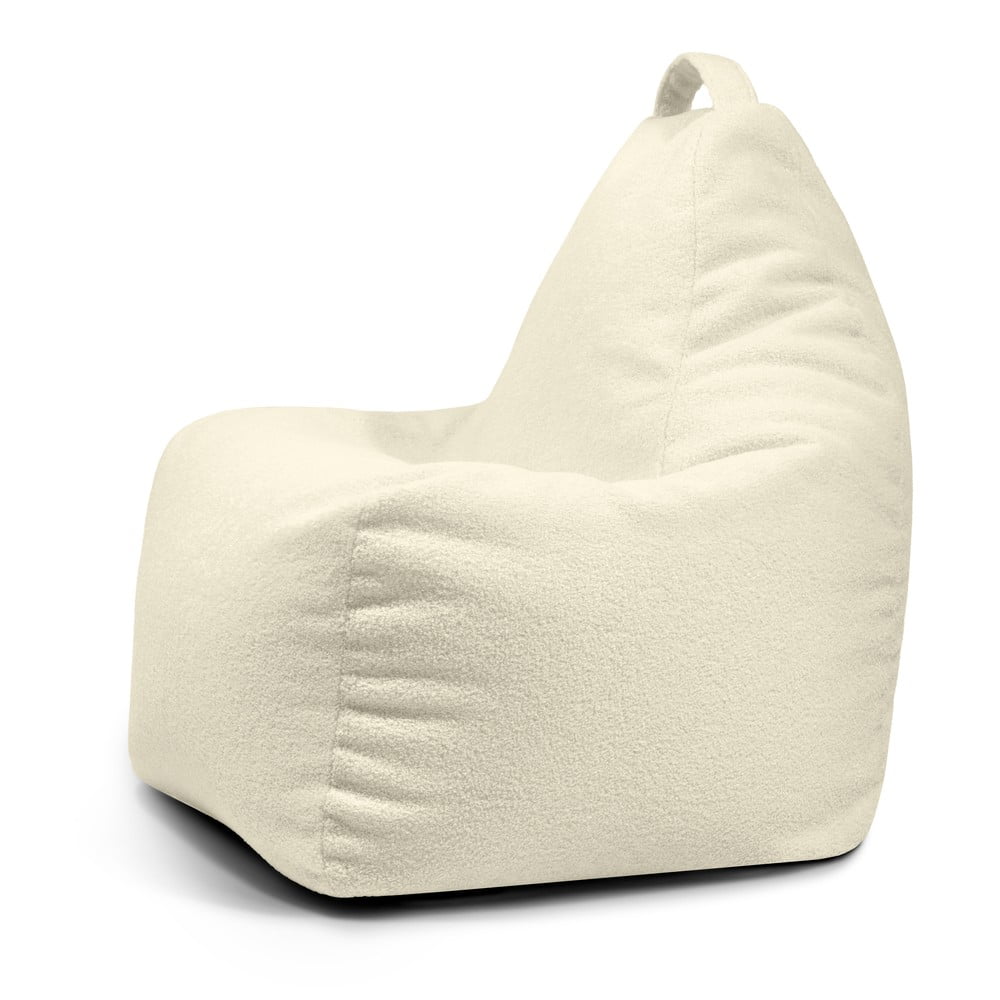 Krémszínű buklé babzsákfotel Play Amuse – SLOWDOWN