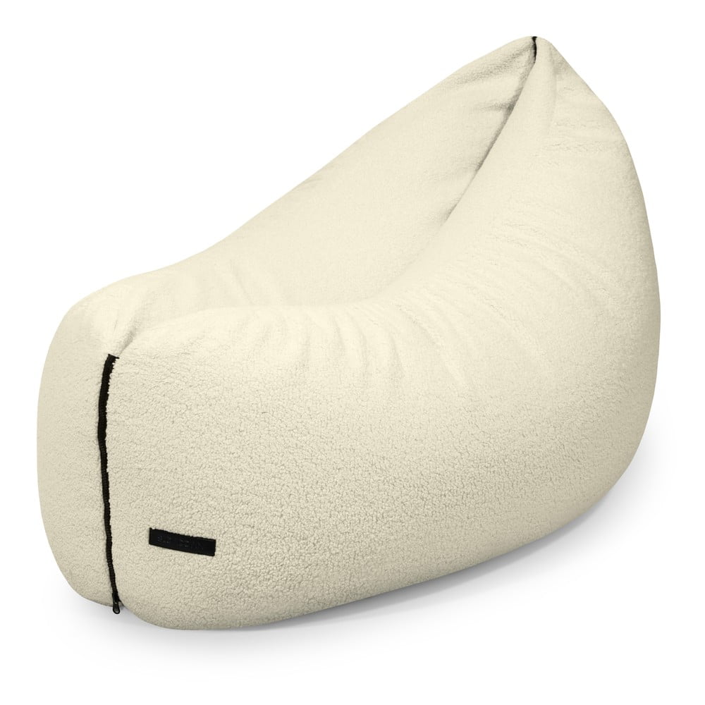 Krémszínű buklé gyerek babzsákfotel Clip Clap 115 – SLOWDOWN