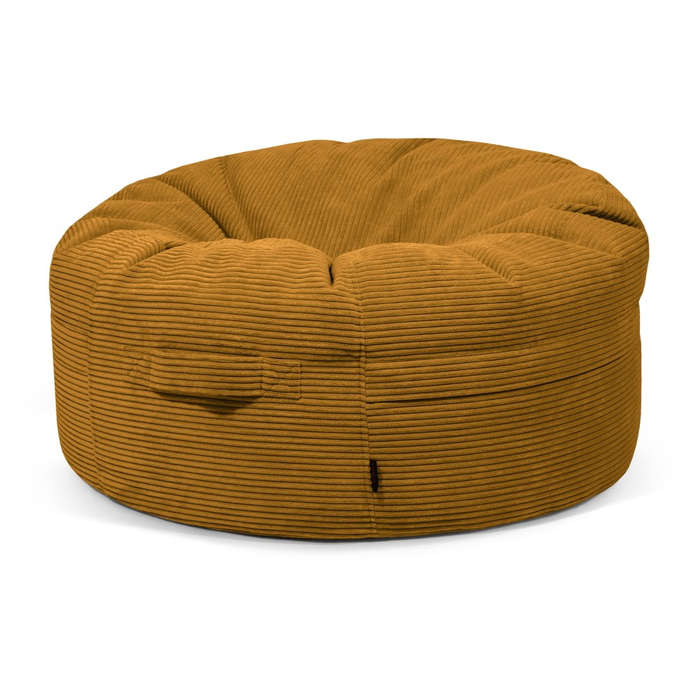 Mustársárga kordbársony babzsákfotel Roll 105 – SLOWDOWN