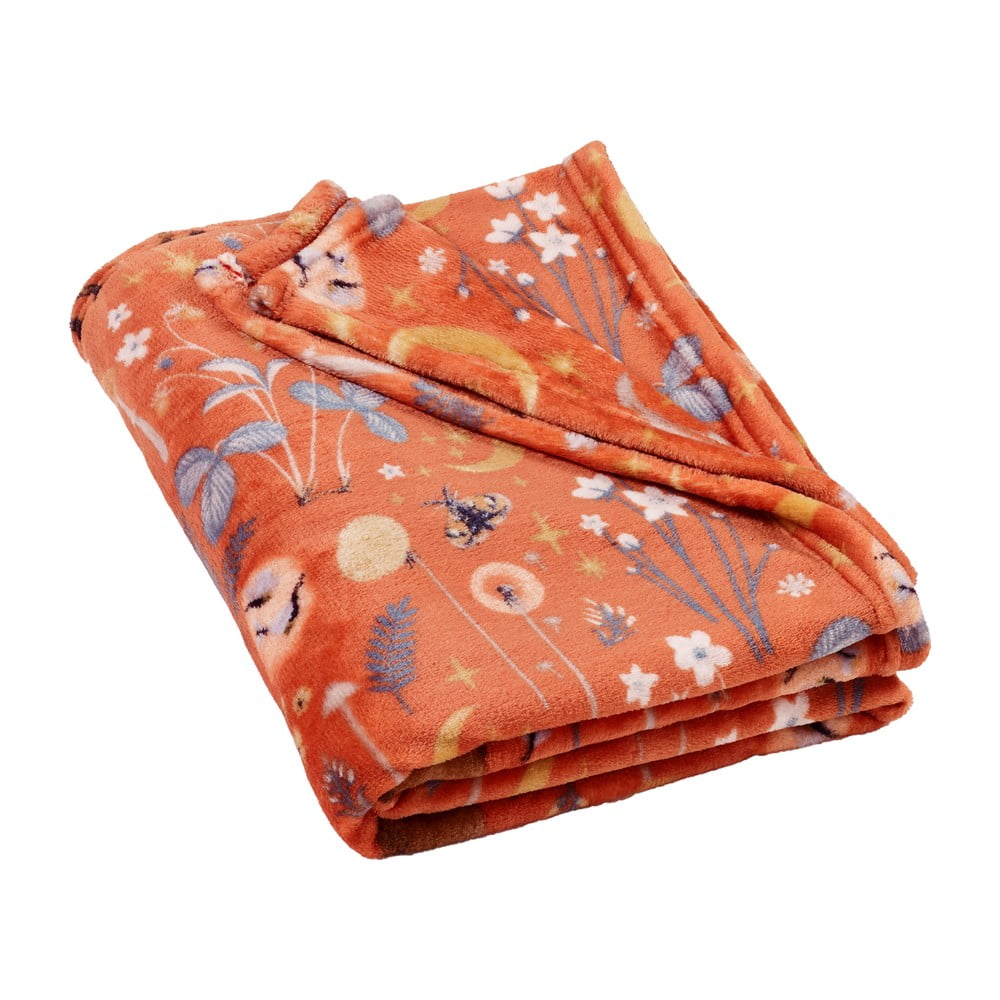 Narancssárga mikroplüss takaró 130x170 cm Enchanted Twilight Animals – Catherine Lansfield