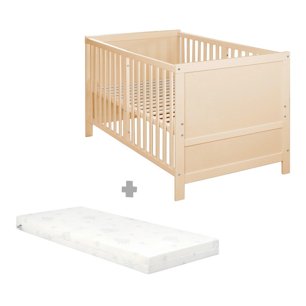Natúr színű babaágy állítható magassággal 70x140 cm Easy Sleep – Roba