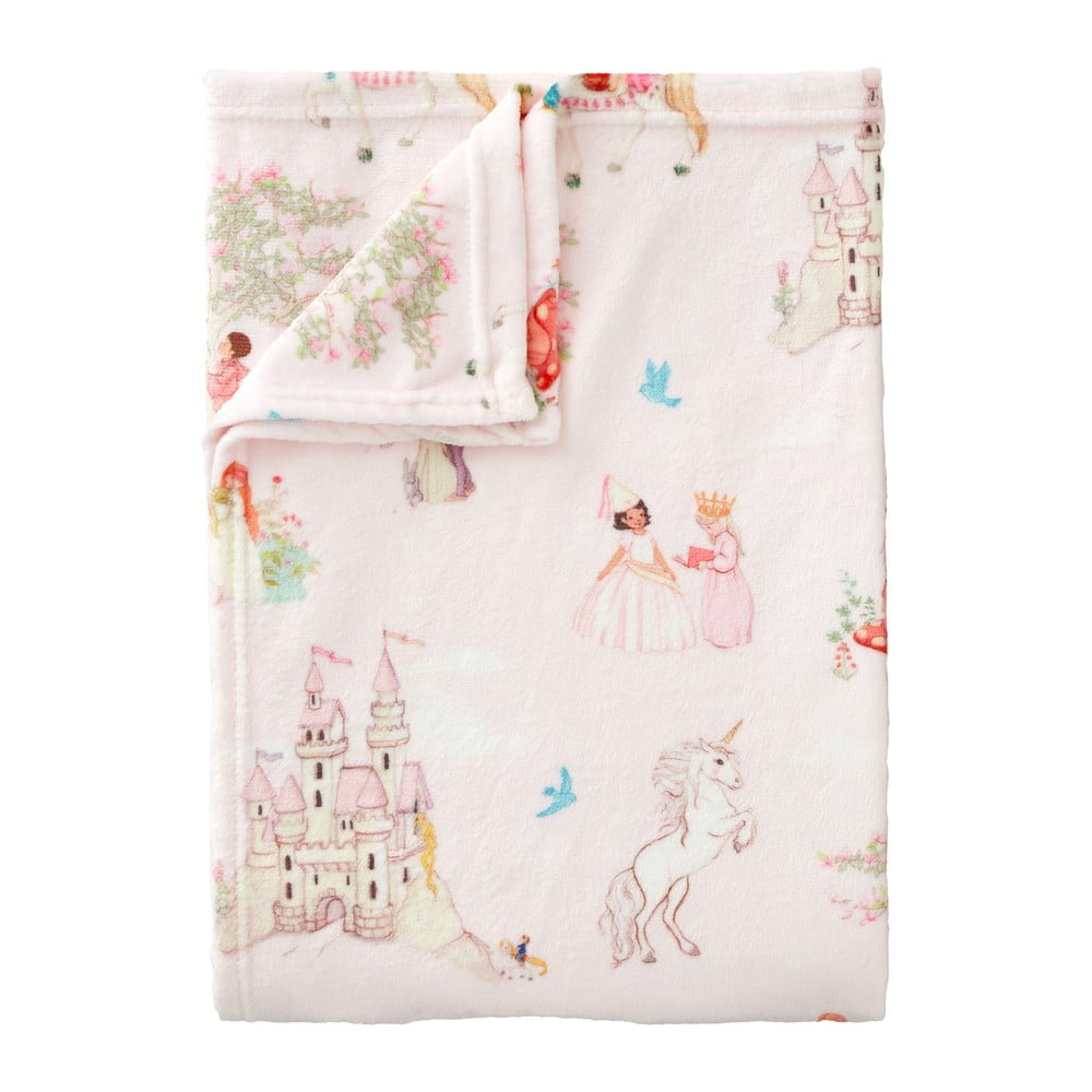 Rózsaszín mikroplüss gyerek takaró 150x200 cm Fairytale – Belle & Boo