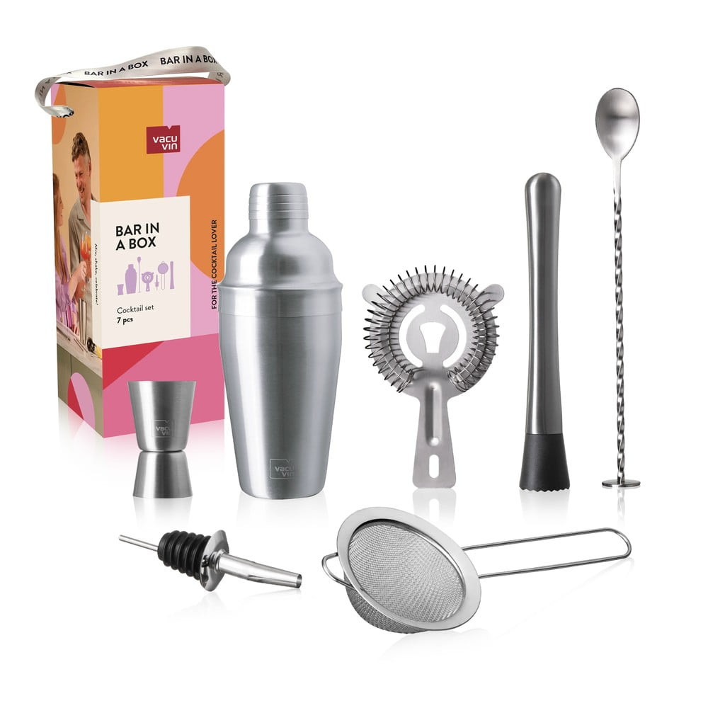 Rozsdamentes acél koktélkészítő szett Bar in Box – VacuVin