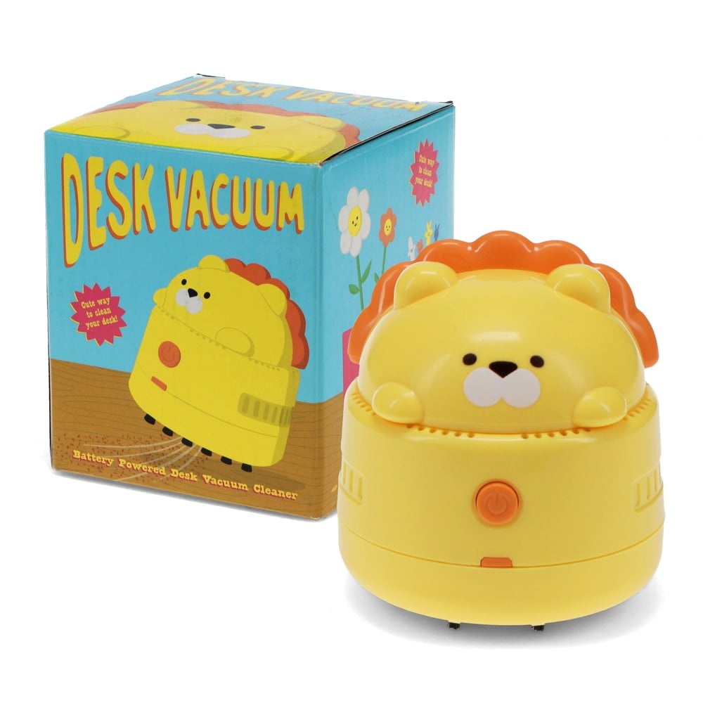 Sárga fém-műanyag asztali porszívó Lion – Rex London