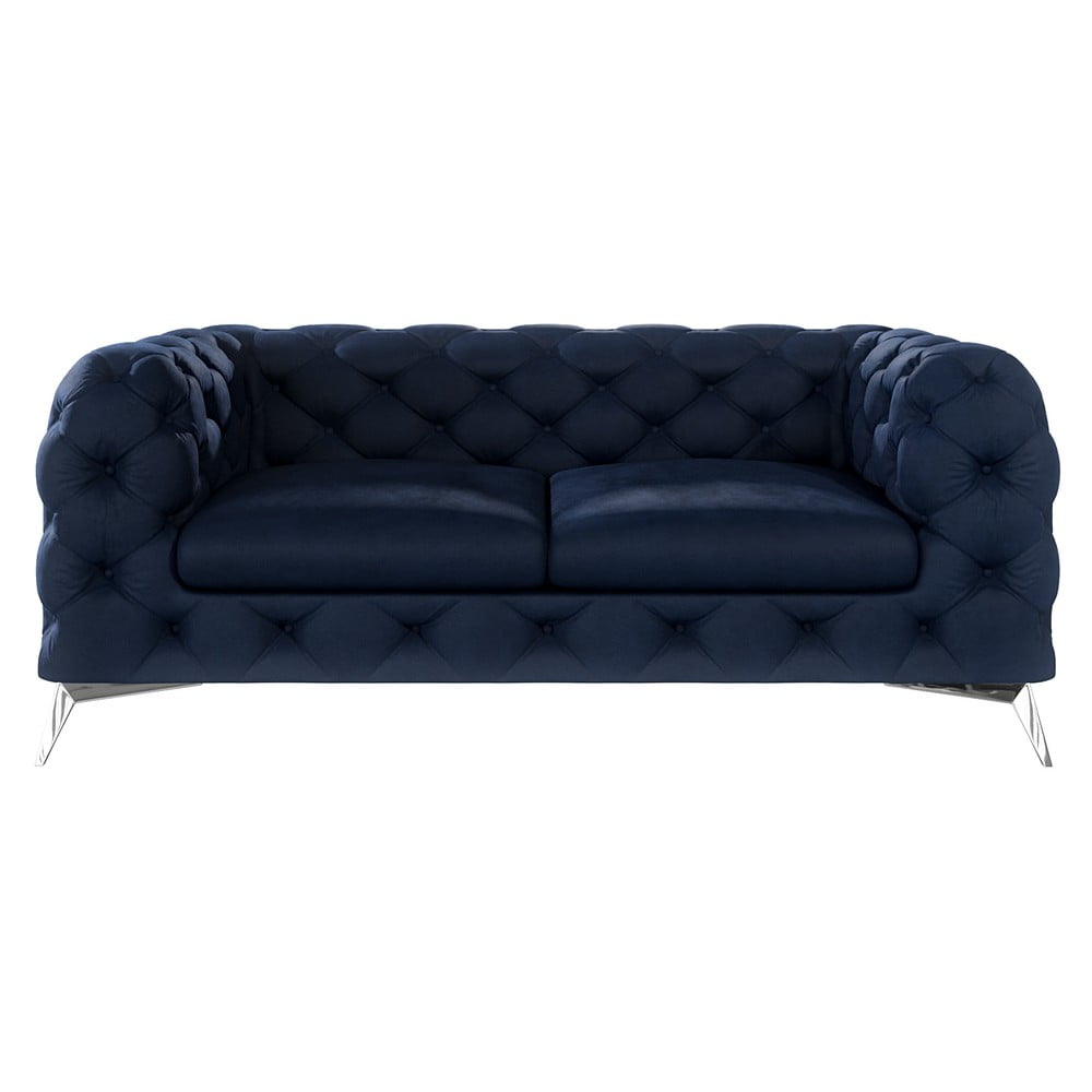 Sötétkék bársony kanapé 185 cm Chelsea – Ropez