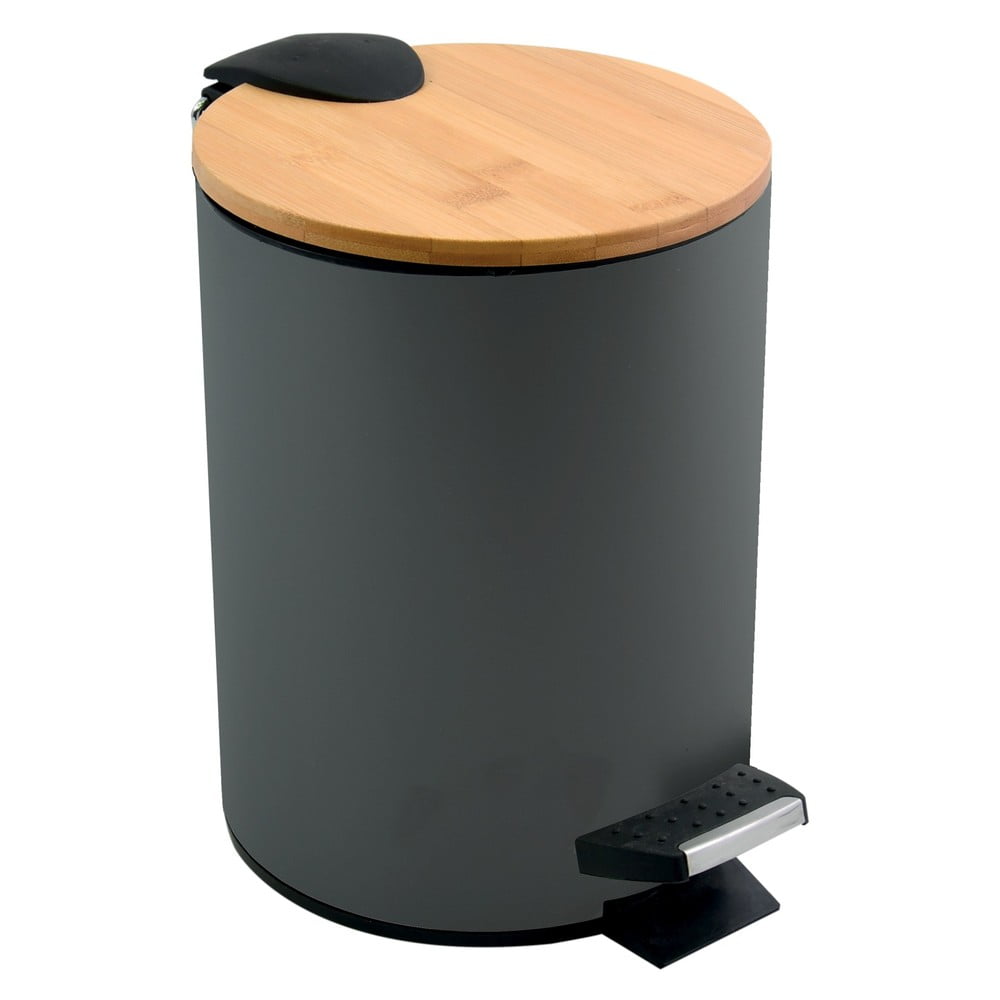 Sötétszürke acél pedálos szemetes 3 l   Adonis – Spirella