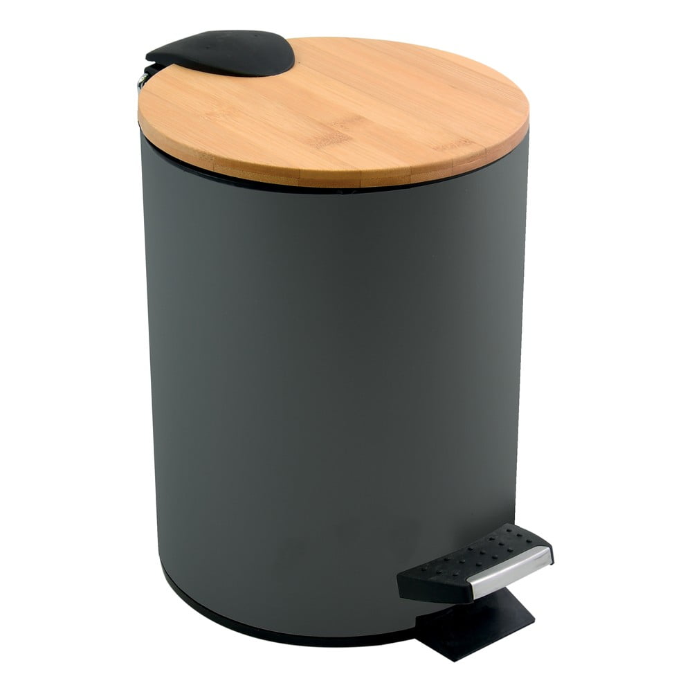 Sötétszürke acél pedálos szemetes 5 l   Adonis – Spirella