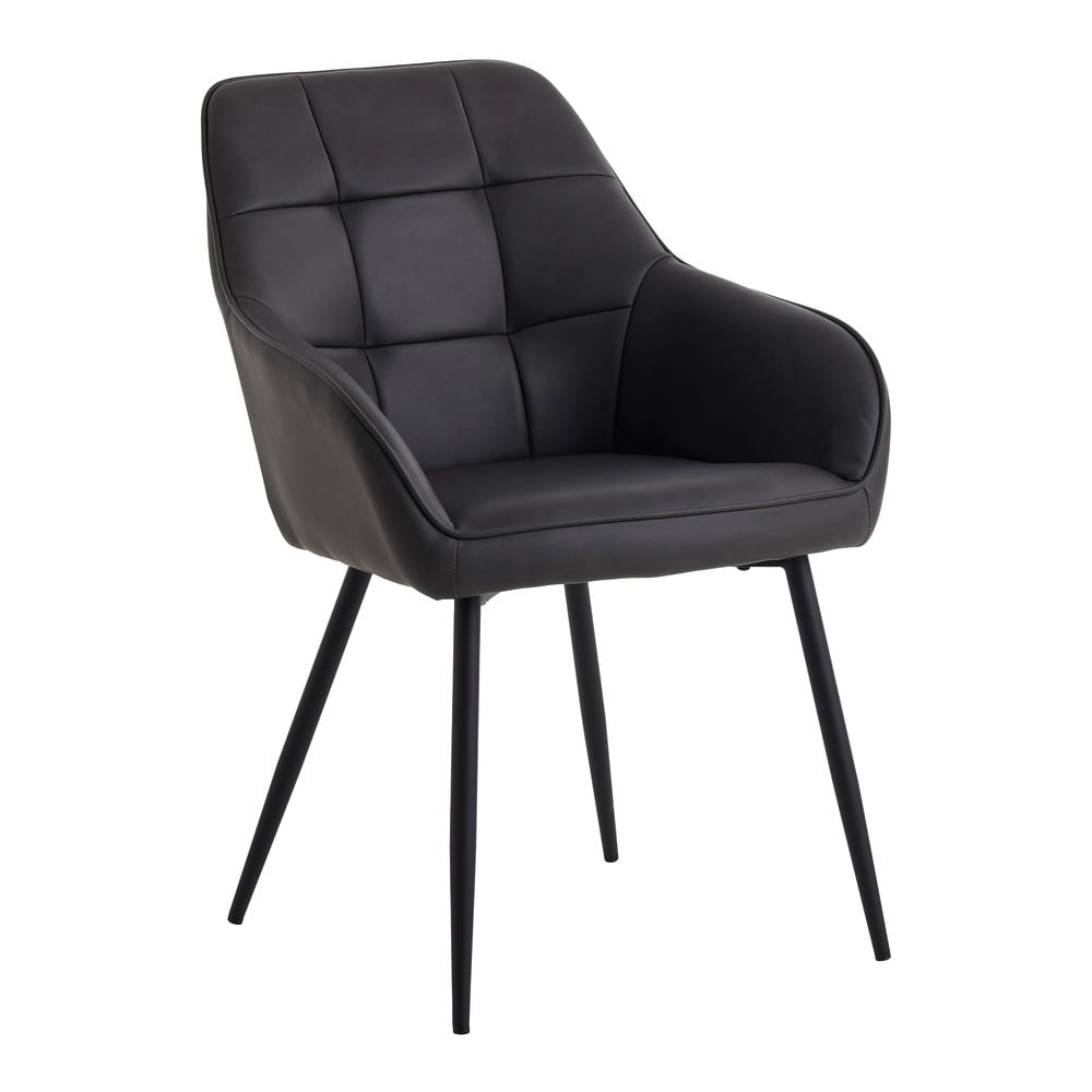 Sötétszürke bőrutánzat karfás étkezőszék szett 2 db-os Nolan Square – Unique Furniture