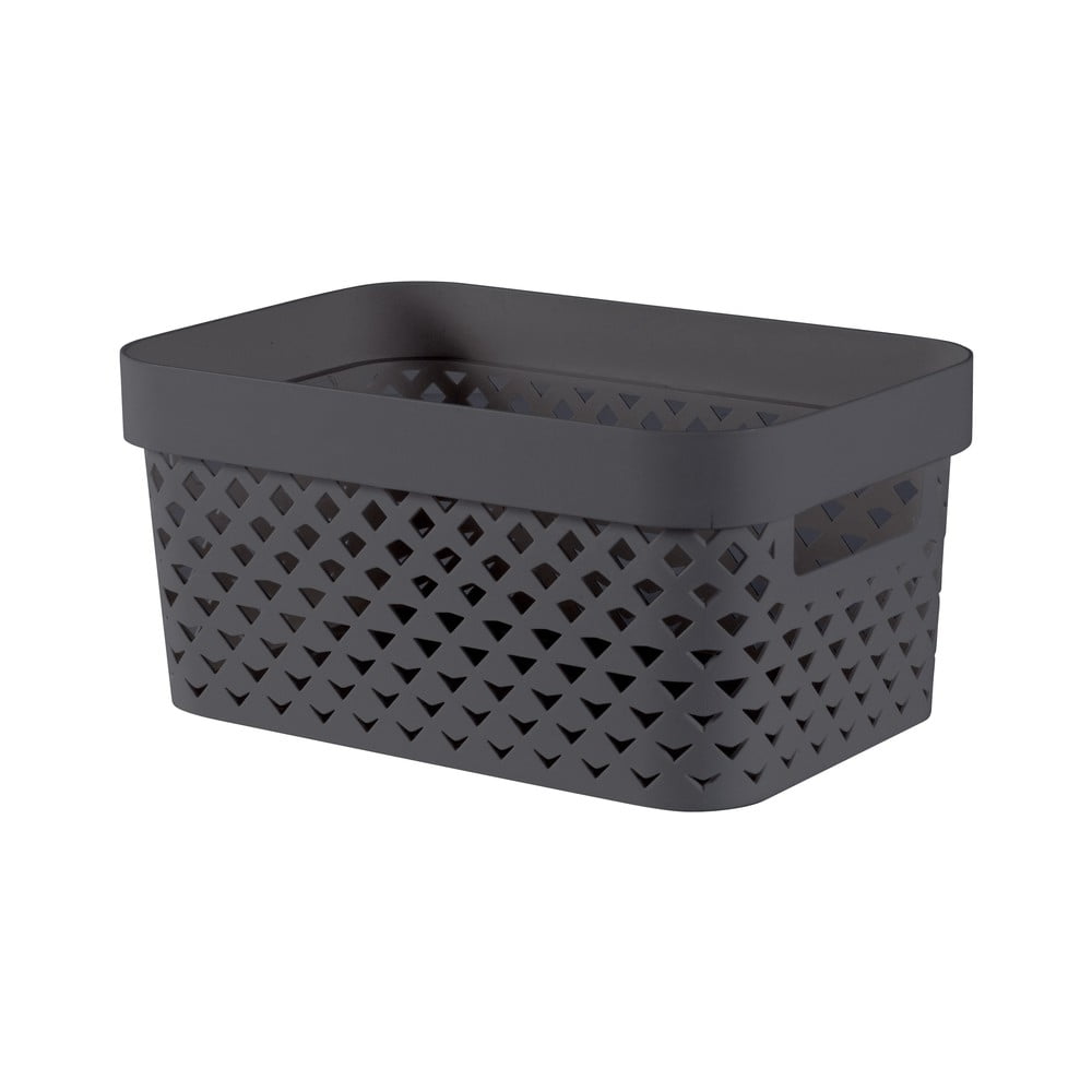 Sötétszürke műanyag tárolódoboz 26x17