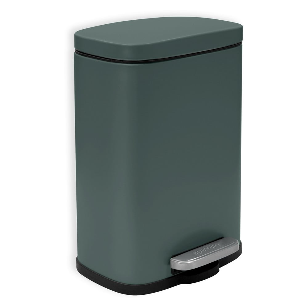 Sötétzöld acél pedálos szemetes 5 l   Akira – Spirella