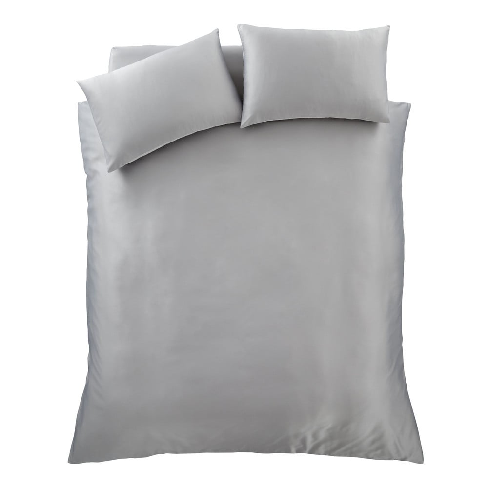 Szürke kétszemélyes-hosszabbított szatén ágyneműhuzat 230x220 cm Silky Soft – Catherine Lansfield