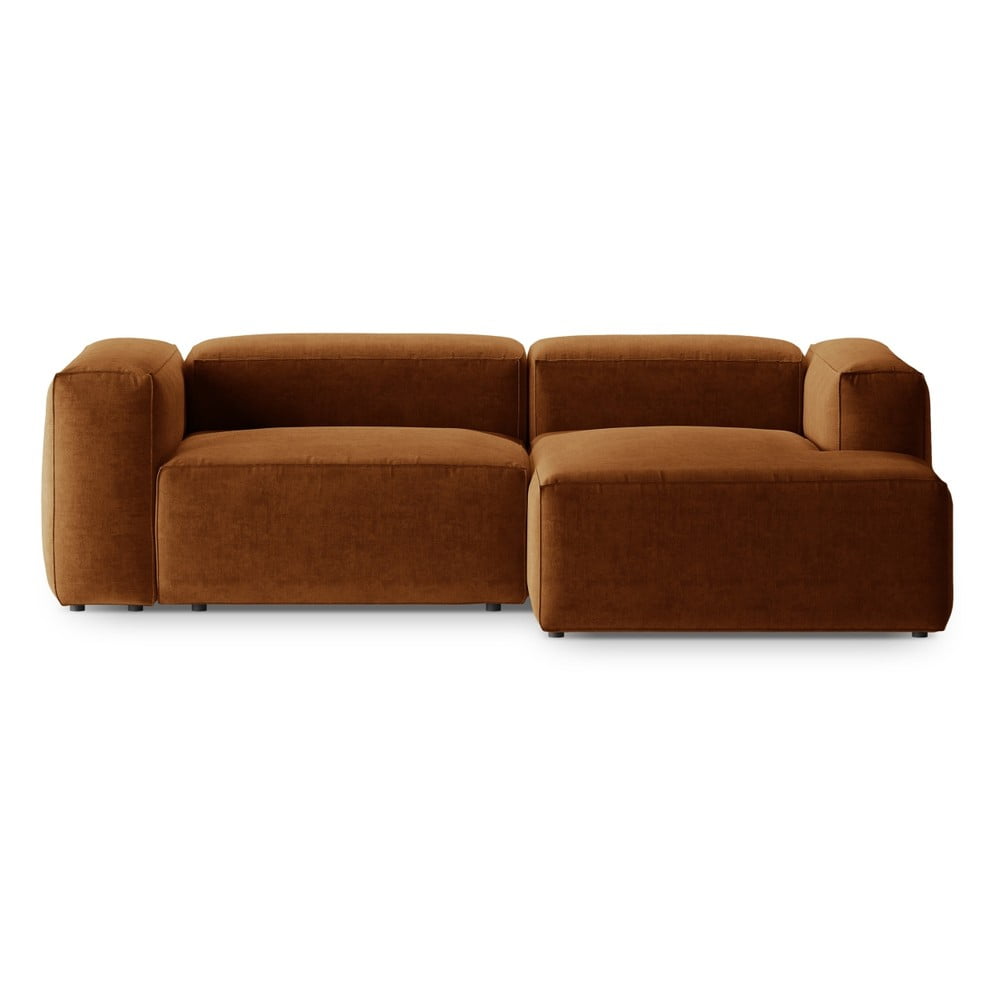 Téglavörös sarokkanapé (jobb oldali-heverő résszel) Bergano – Cosmopolitan Design