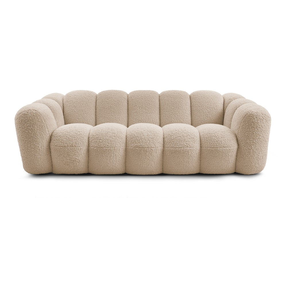 Világosbarna buklé kanapé 232 cm Hippolyte – Bobochic Paris