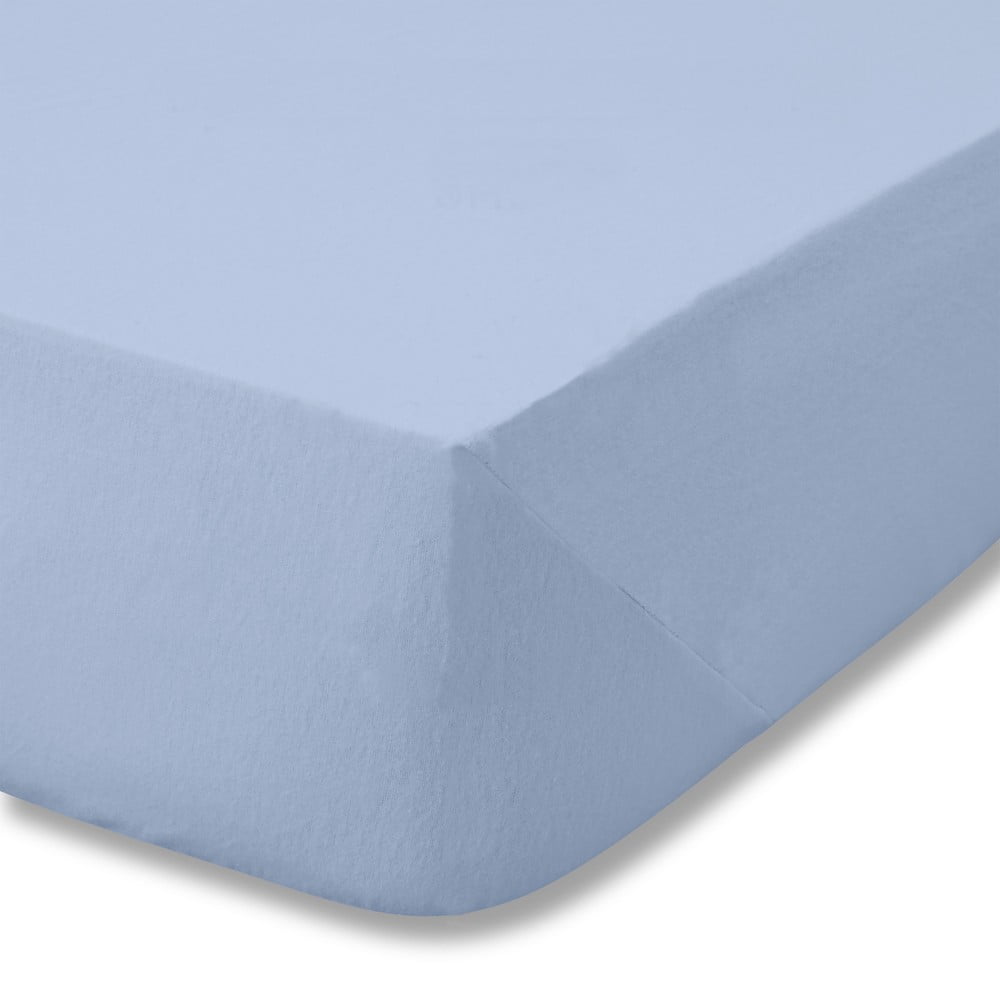 Világoskék gumis flanel lepedő 135x190 cm Brushed – Catherine Lansfield