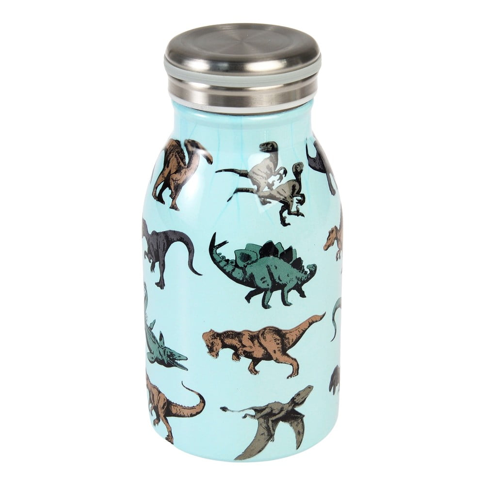 Világoskék rozsdamentes acél gyerek ivópalack 250 ml Prehistoric Land – Rex London