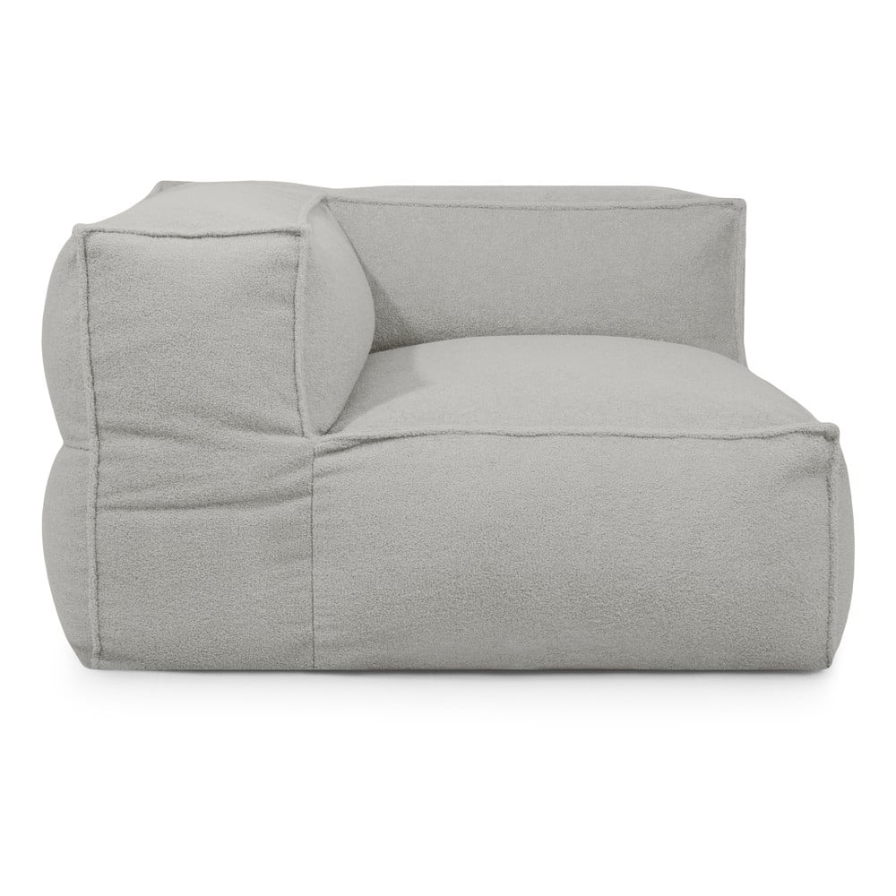 Világosszürke buklé babzsákfotel Mass Corner 125 Left – SLOWDOWN