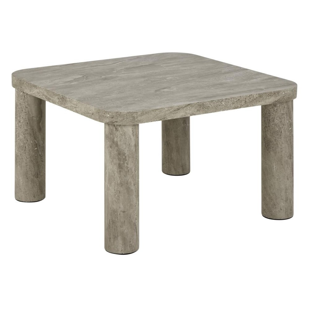 Világosszürke dohányzóasztal márvány dekorral 60x60 cm Solano – Actona