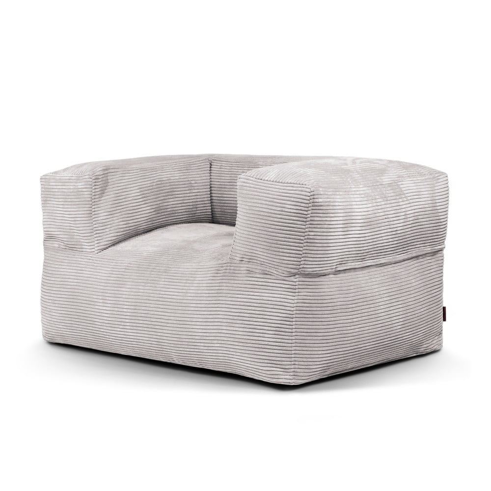 Világosszürke kordbársony babzsákfotel MooG – SLOWDOWN