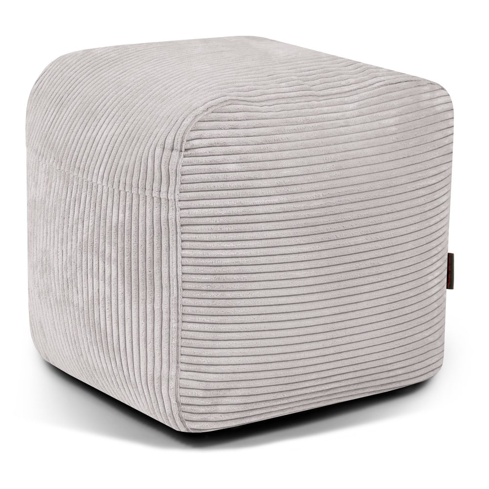 Világosszürke kordbársony babzsákfotel Plus 50 Lounge – SLOWDOWN