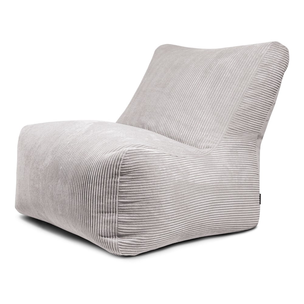 Világosszürke kordbársony babzsákfotel Seat 100 Lounge – SLOWDOWN