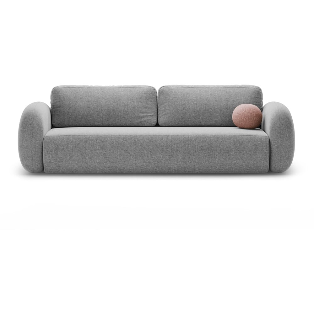 Világosszürke zsenília kinyitható-tárolóhelyes kanapé 262 cm Tonale – Cosmopolitan Design