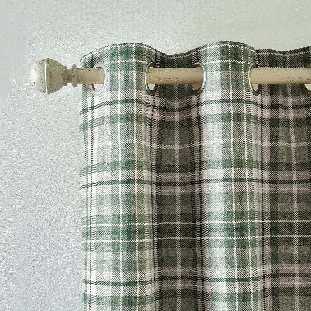 Zöld flanel termo függöny szett 2 db-os 117x137 cm Cullen Thermal Check – Catherine Lansfield