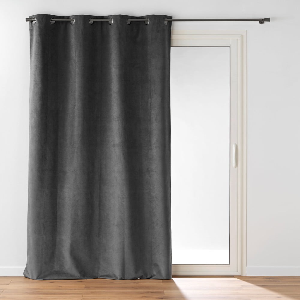 Antracitszürke bársony függöny 140x260 cm Olympe – douceur d'intérieur