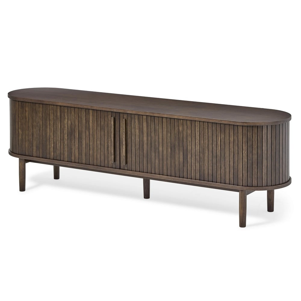 Barna TV-állvány tölgyfa dekorral 180x56x40 cm Meta – Unique Furniture